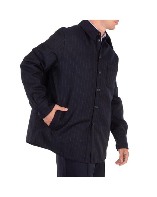Emporio Armani Blue Oversized Striped Shirt for men