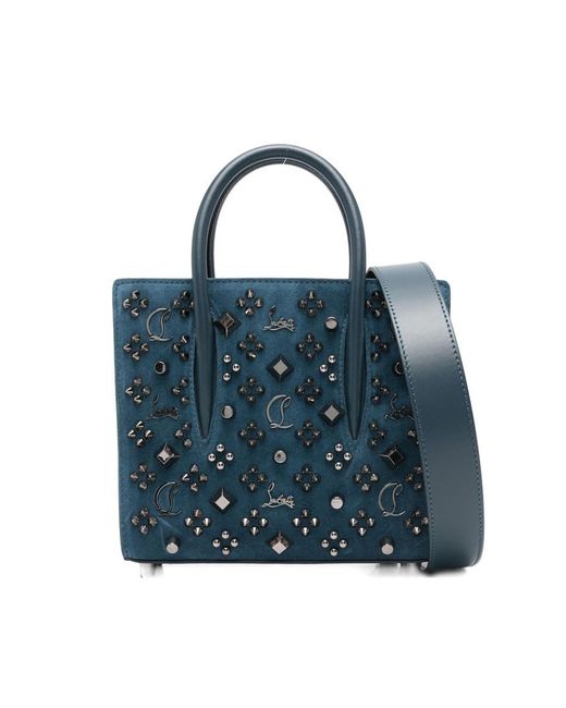 Christian Louboutin Blue Paloma Mini Leather Tote Bag