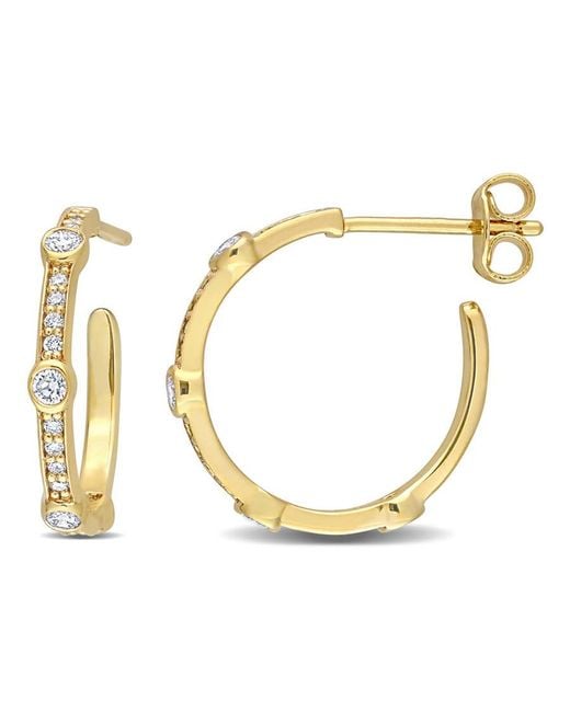 Created Forever Metallic 2/5 Ct Tgw Lab Created Diamond Open Vintage Hoop Earrings