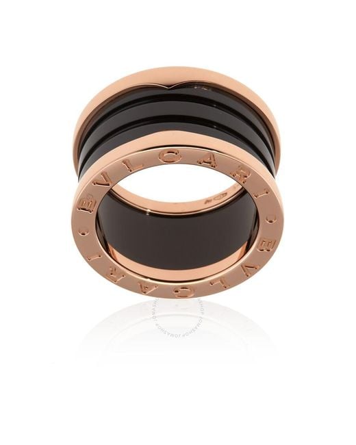 BVLGARI Multicolor B.Zero1 4-Band 18 Kt Rose And Ceramic Ring, Brand (Us Size 6)