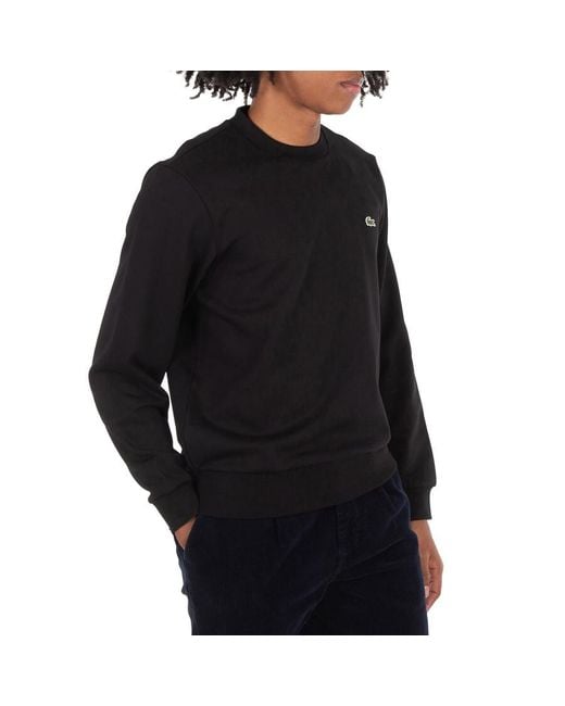 Lacoste Black Jogger Fleece Classic Fit Sweatshirt, Brand Size 3 for men
