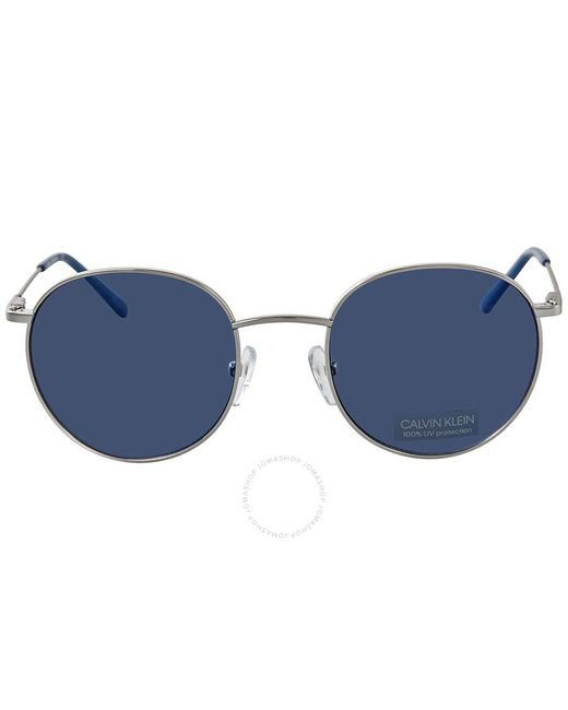 Calvin Klein Blue Round Sunglasses Ck18104s 045 49 for men