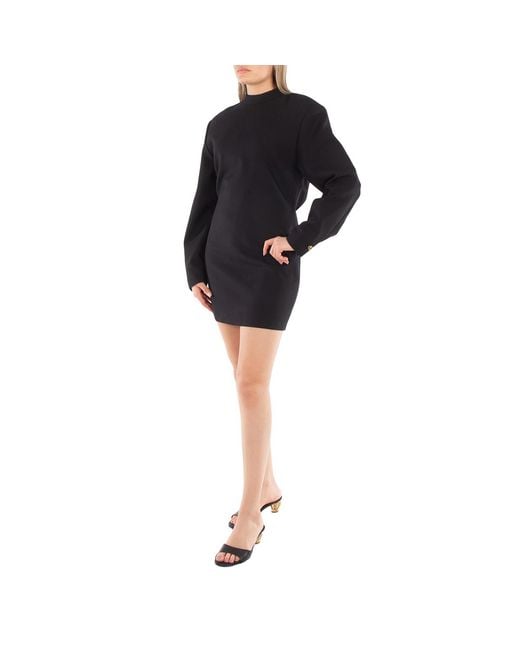 Anine Bing Black Adeline Virgin Wool Blend Mini Dress