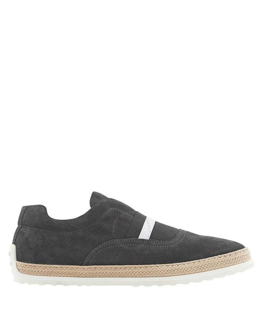 Tod's Black Gomma Rafia Suede Loafers for men