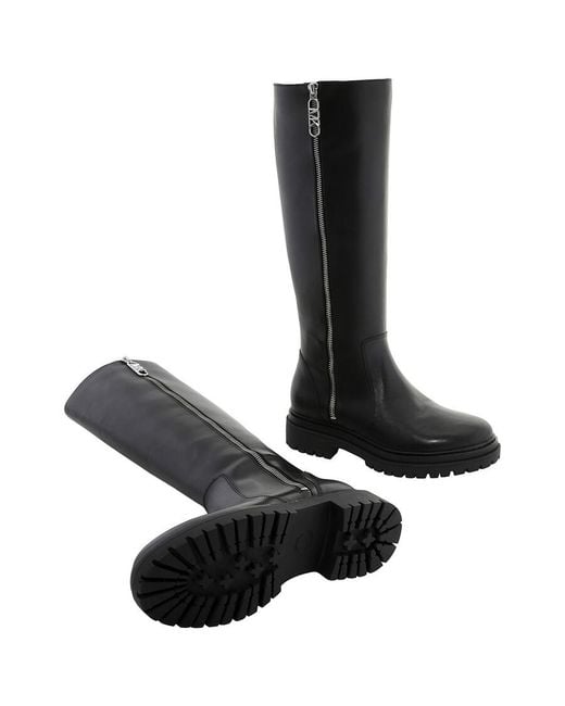 Michael Kors Black Regan Leather Knee-High Boots