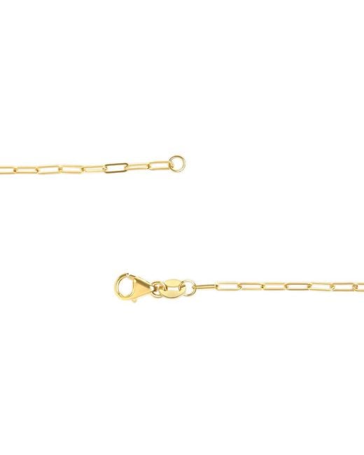 Haus of Brilliance Metallic Solid 14K 1.5Mm Paperclip Chain Necklace