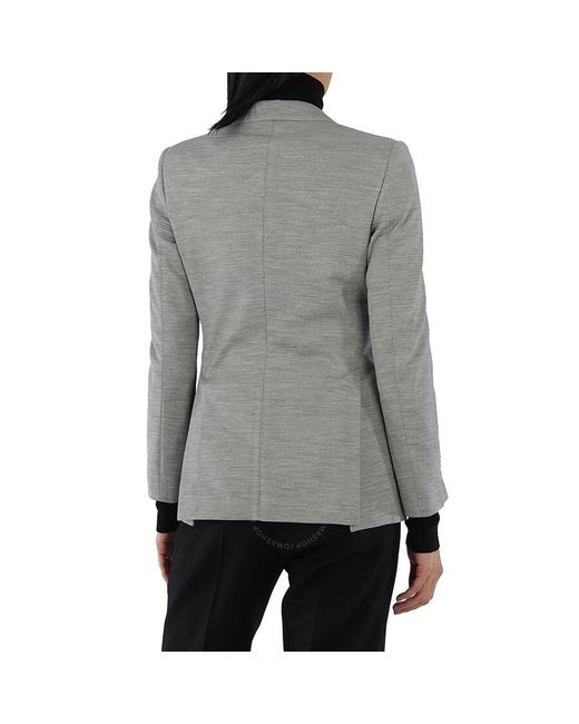Burberry Gray Grey Taupe Melange Technical Wool Jersey Blazer