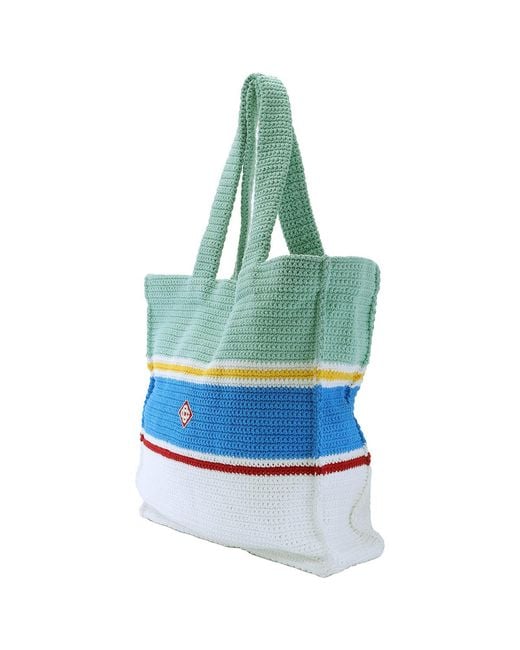 Casablanca Blue Multi Crochet Shopper Bag for men