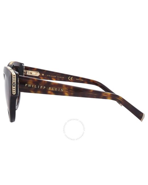 Philipp Plein Black Brown Gradient Cat Eye Sunglasses Spp026s 0722 53