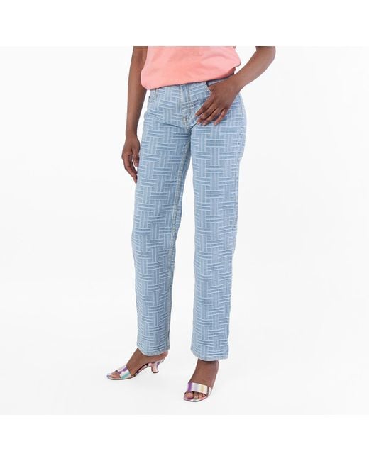 KENZO Blue Regular Waist Cotton Pants for men