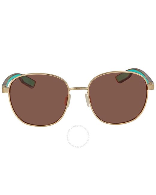 Costa Del Mar Brown Egret Copper Silver Mirror Polarized Polycarbonate Sunglasses Egr 296 Ocp 55