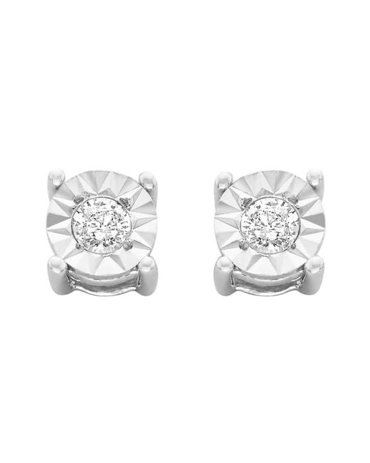 Haus of Brilliance Metallic Sterling 1/10Ct. Tdw Round-Cut Diamond Miracle-Plated Stud Earrings (J-K,I3)