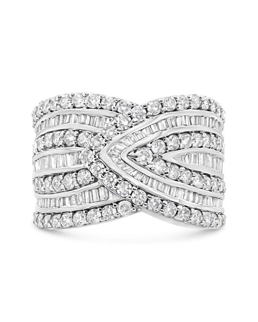 Haus of Brilliance White 925 Sterling 2 3/8 Cttw Diamond Multi Row Overlay Band Ring for men