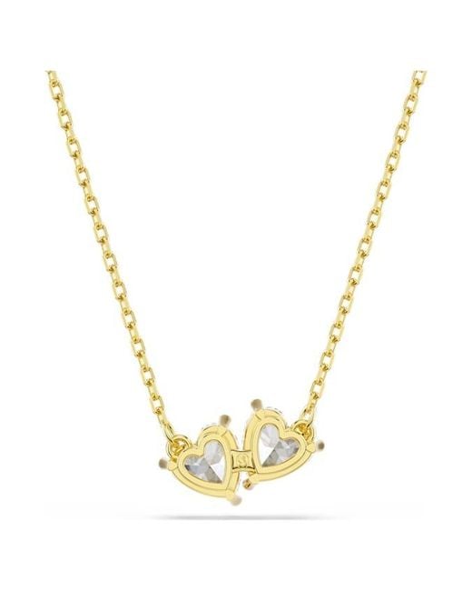 Swarovski Metallic Mesmera Attract-Tone Plated Heart Necklace