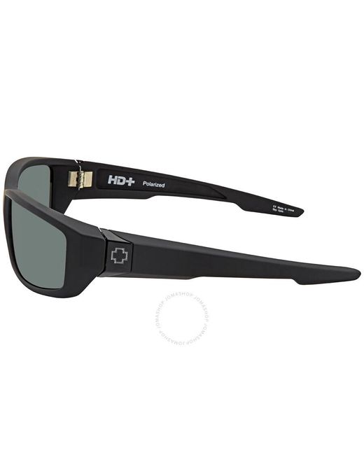 Spy Black Dirty Mo Hd Plus Gray Green Polarized Wrap Sunglasses 670937219864 for men