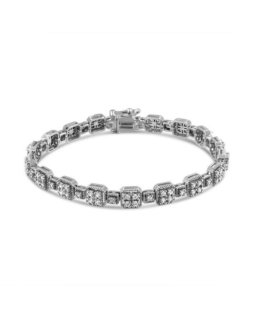 Haus of Brilliance Metallic 10K 2.0 Cttw Diamond Square Link Bracelet (J-K Color, I2-I3 Clarity)