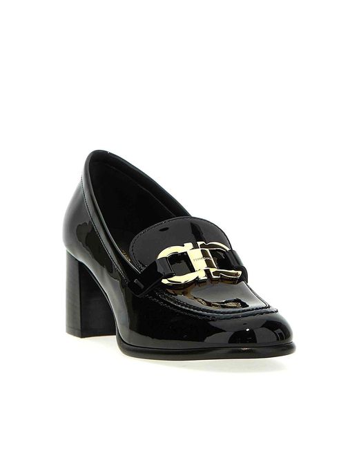 Ferragamo Black Ferragamo Marlena Gancini Ornament Heeled Loafers