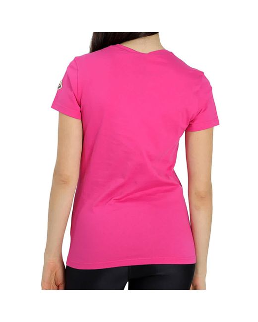 Moncler Pastel Pink Logo Patch Short-sleeve T-shirt