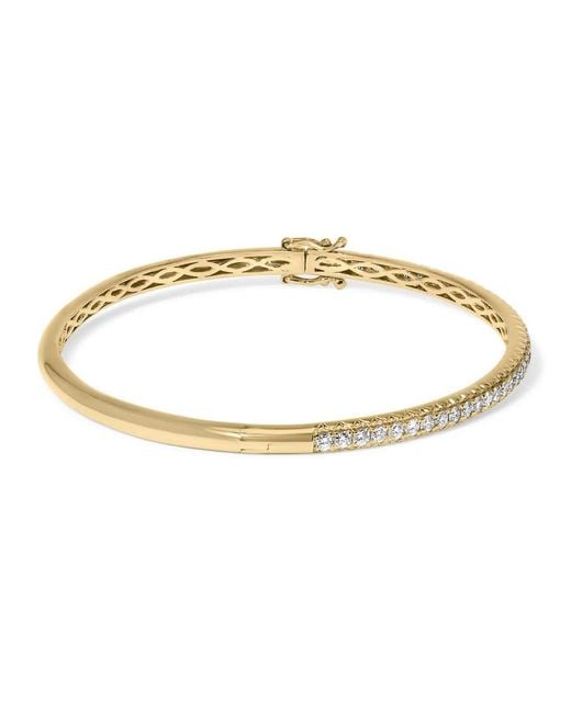 Haus of Brilliance Metallic 14K 1.00 Cttw Half Eternity Diamond Bangle Bracelet (G-H Color, Si2-I1 Clarity)