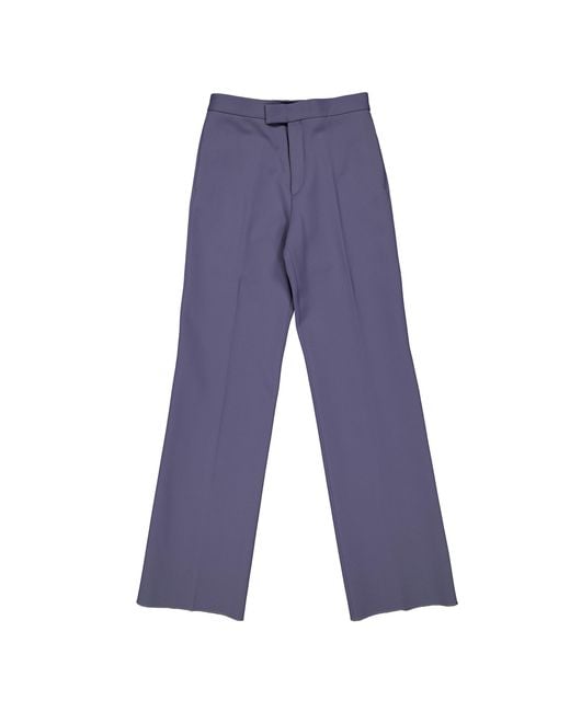 Ferragamo Blue Flat Front Tailored Trousers, Brand Size 46 (Waist for men