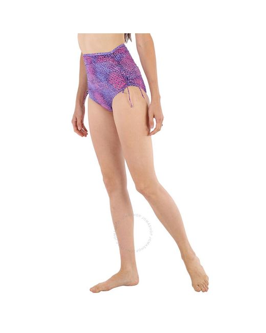 Isabel Marant Blue Selaris Violet Geometric-print Bikini Bottoms