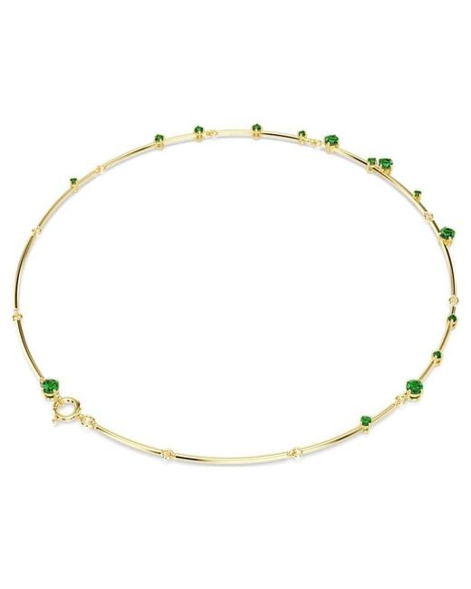Swarovski Metallic Constella Round-Cuts-Plated Necklace