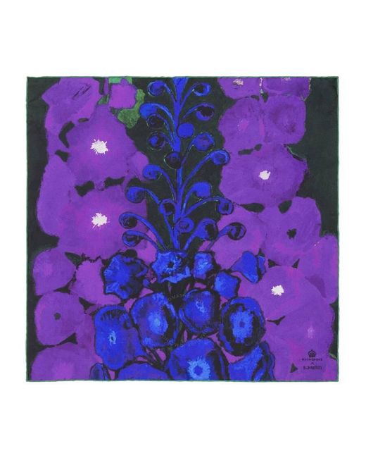 Burberry Purple Highgrove Delphinium Silk Scarf