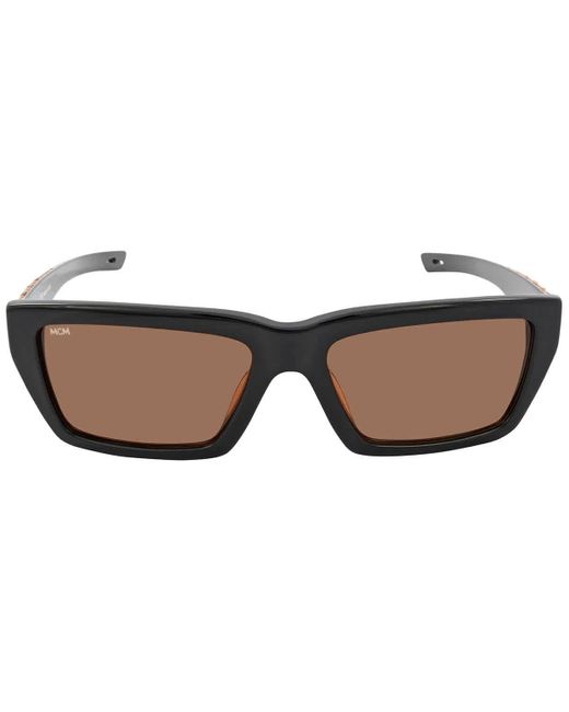 MCM Black Brown Rectangular Sunglasses 696sl 003 56