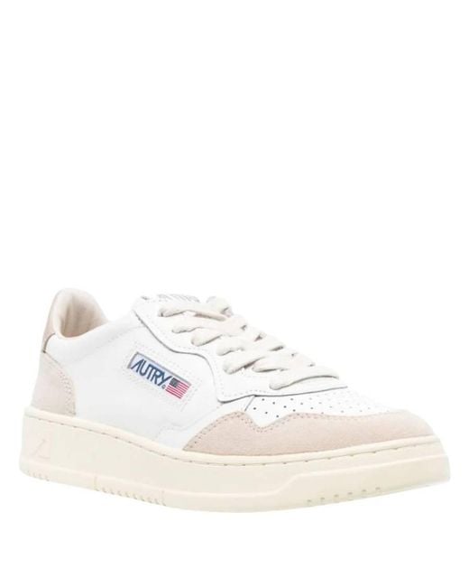 Autry White Medalist Low-Top Sneakers, Brand Size 35 Us