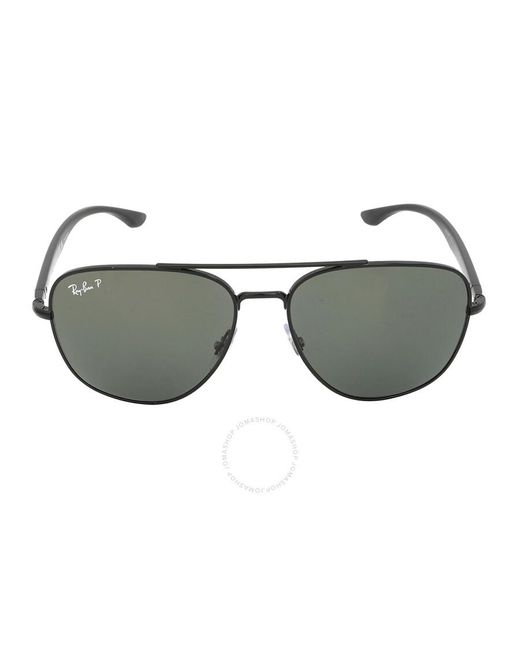 Ray-Ban Brown Polarized Green Square Sunglasses