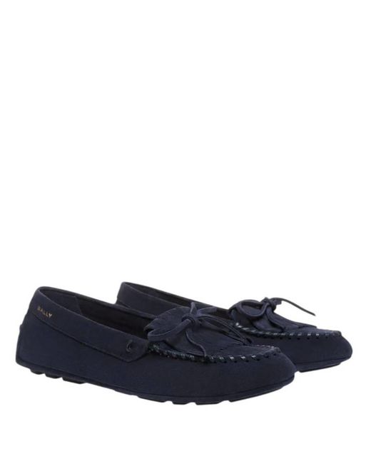 Bally Blue Kerbs Calf Suede Drivers, Brand Size 40 Us