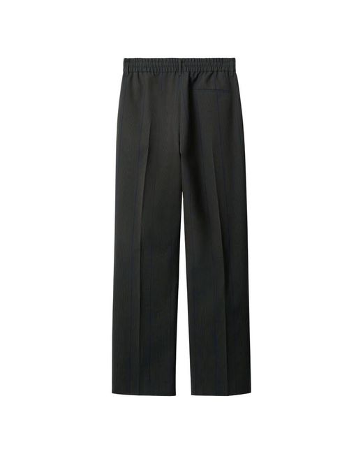 Burberry Black Striped Trousers With An Elasticated Waistband for men