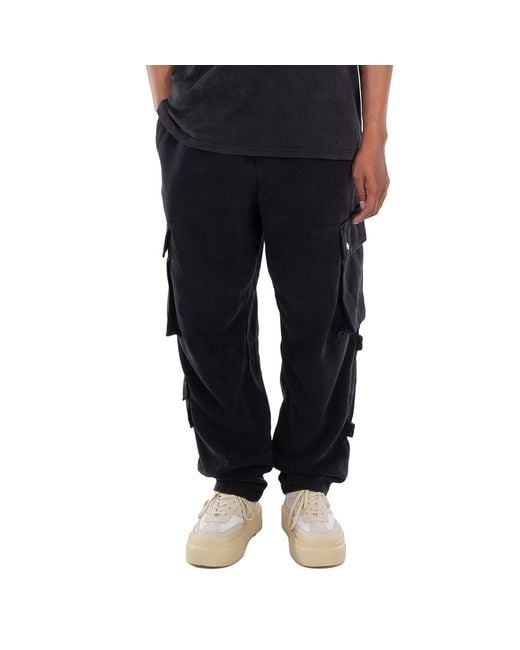 Isabel Marant Black Logo-Patch Cargo Jeans for men