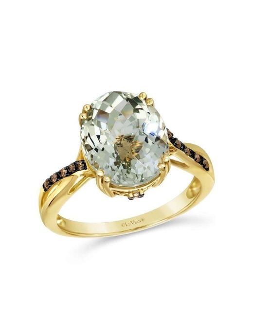 Le Vian Metallic Ladies Semi Precious Ring Featuring 4 1/4 Cts. Mint Julep Quartz Set