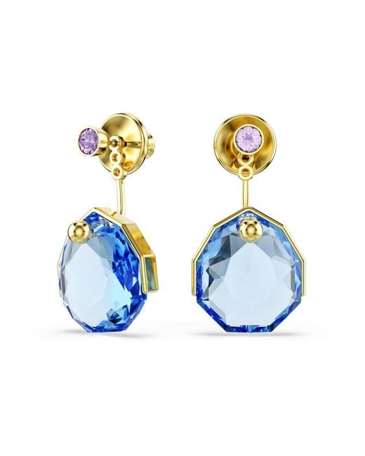 Swarovski Blue Gema-Tone Plated Crystal Earrings for men