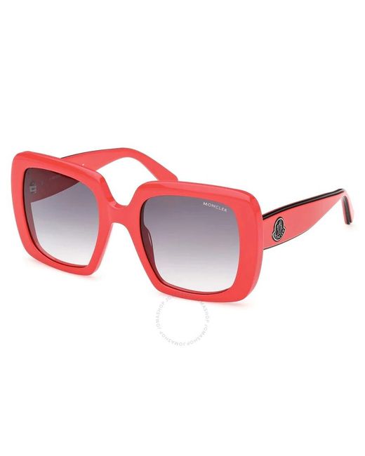 Moncler Red Blanche Smoke Gradient Square Sunglasses Ml0259 66b 53
