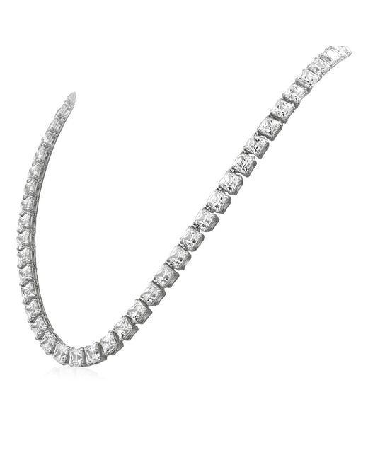 Swarovski Metallic Millenia Rhodium Plated Square Necklace