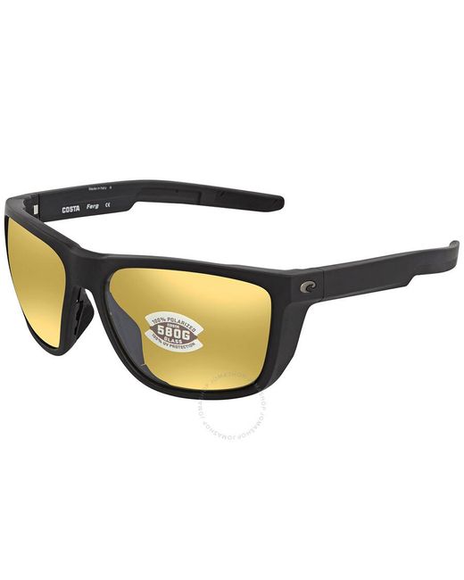 Costa Del Mar Brown Cta Del Mar Ferg Sunrise Silver Mirror Glass Square Sunglasses Frg 11 Sglp for men
