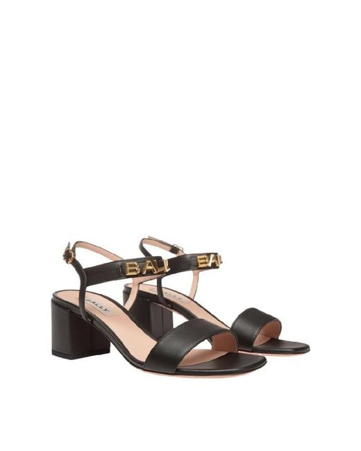 Bally Metallic Spell Heeled Leather Sandals, Brand Size 35 Us