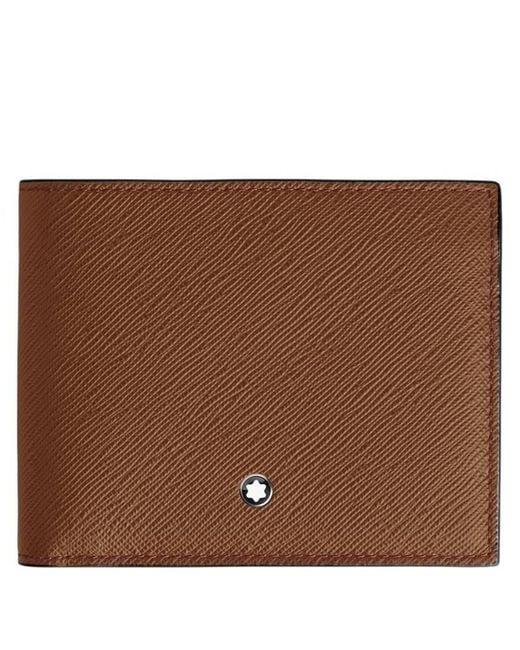 Montblanc Brown Sartorial 6Cc Leather Wallet for men