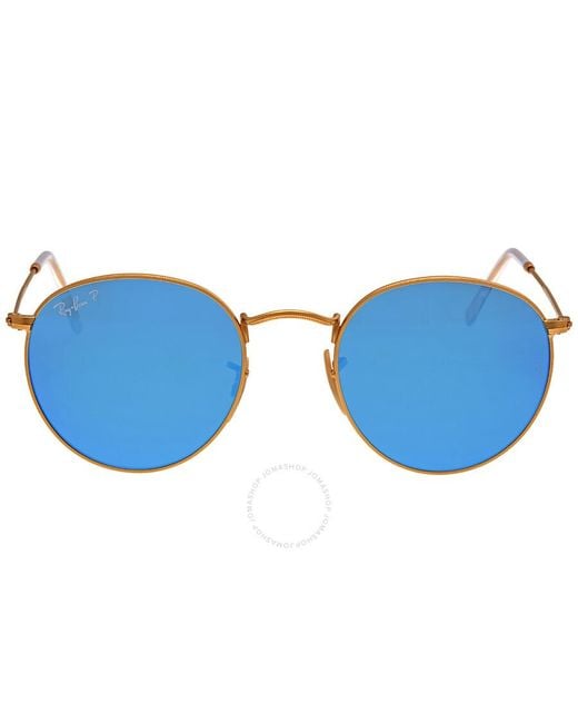 Ray-Ban Round Flash Lenses Blue Sunglasses