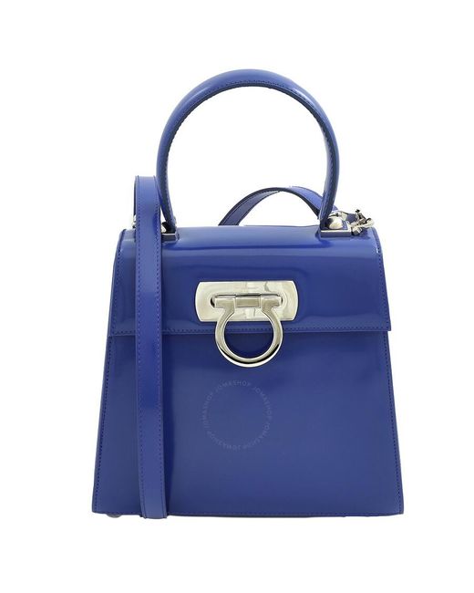 Ferragamo Blue Iconic Top Handle Handbags