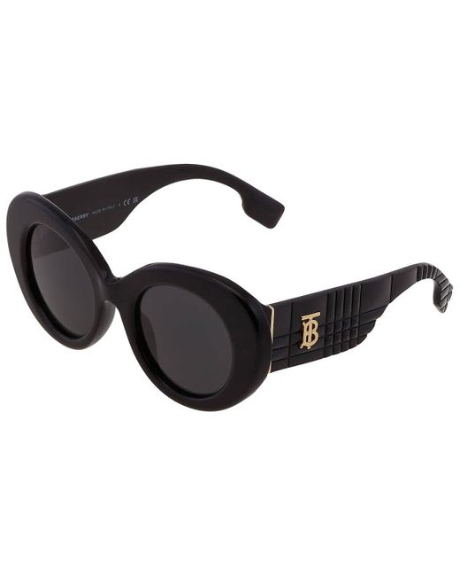 Burberry Black Margot Dark Grey Oval Sunglasses Be4370u 300187 49