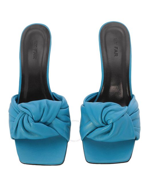 By Far Blue Azur Lana Twisted Leather Mules