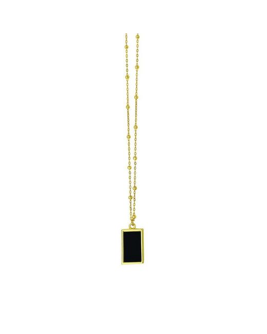 Tresorra Metallic 14K Onyx Geometric Rectangle Pendant Necklace