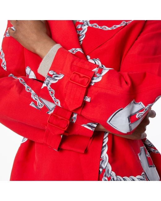 Burberry Red Shield Hardware Taffeta Trench Coat, Brand Us