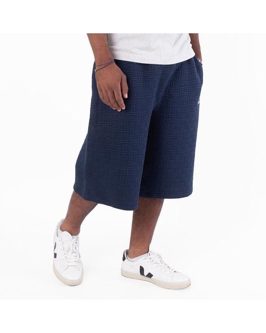 KENZO Blue Logo Embroidered Oversized Shorts for men