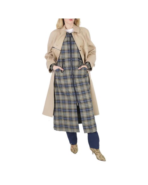 Burberry Green Cotton Gabardine Single-breasted Reconstructed Car Coat