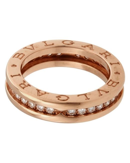 BVLGARI Metallic B.Zero1 18K 1-Band Diamond Pave Ring