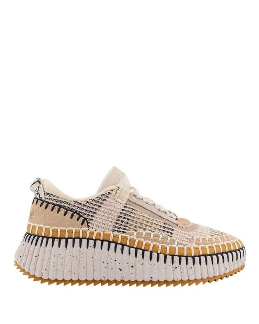 Chloé Natural Nama Sneakers, Brand Size 35 Us